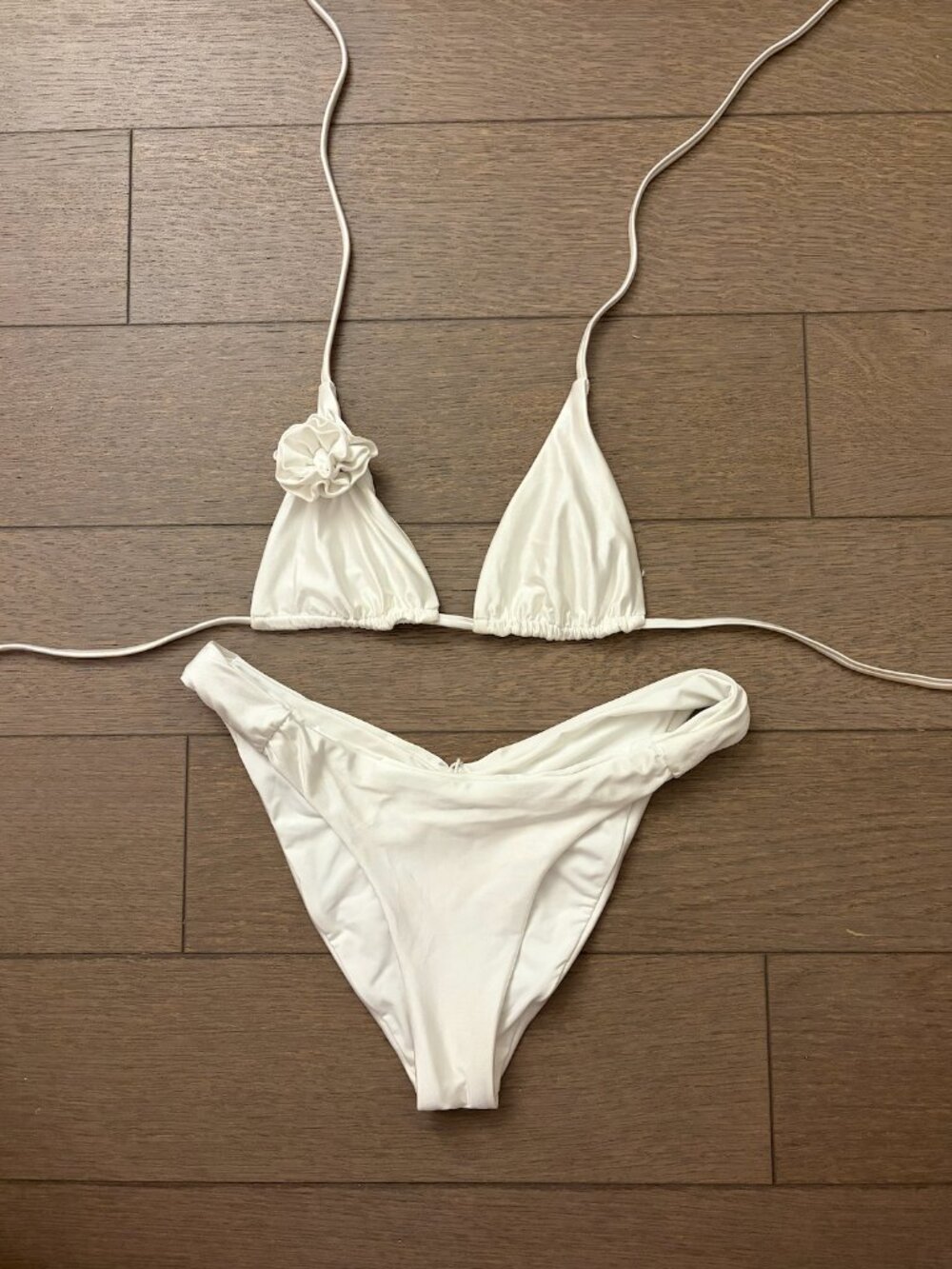 LSPACE White Rosette Bikini Set